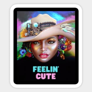 Feelin' Cute (lady hat with flowers) Sticker